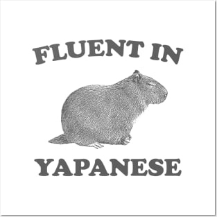 Fluent In Yapanese Shirt, Funny Capybara Meme Posters and Art